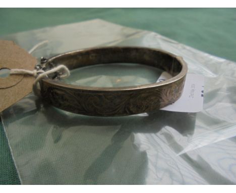 Silver bangle marked Chester 1899