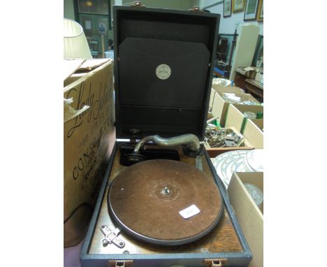 Old record player by Antoria in original case (appears complete)