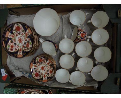 Selection of early Royal Crown Derby IMARI #6041 including 12 coffee cups and saucers, milk jug and sugar bowl and 12 side pl