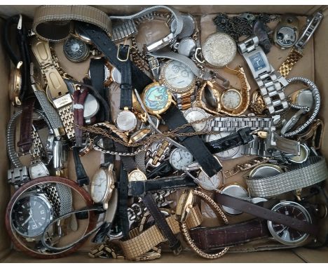A tub of mixed wristwatches including Rotary, Sekonda, Ingersoll, some mechanical, etc.