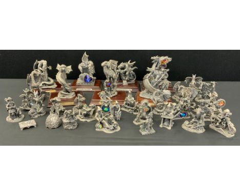 Myth &amp; Magic Pewter figures, Bewitched, Name That Tune, Dragon of the Underworld, Guardian of the Crystal,  The Great Sun