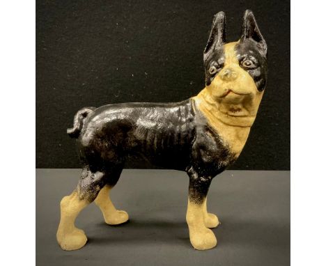 A cast iron model of French bull dog, 17cm long 