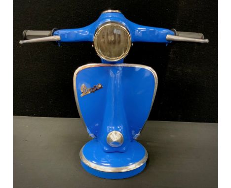 Interior Design - Lighting - A Novelty ‘Vespa’ table lamp, in blue, 34cm high. 