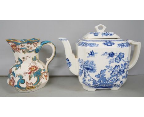 A collection of Imari pattern china including a Wades teapot, large Arthur Wood jug, a Mason's Java jug and a Mason's Manchu 
