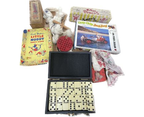 Selection of vintage and later games  and collectables to include Chitty Chitty Bang Bang puzzle, Pelham puppet etc 