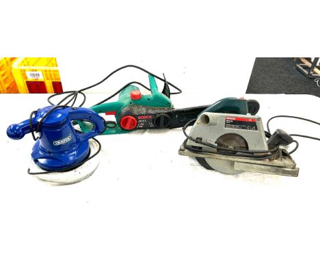 Bosch PKS66 circular saw, Bosh AKE35S chainsaw, Draper polisher, all untested
