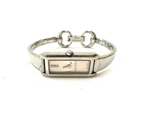 Ladies Gucci diamond mother of pearl ladies wristwatch model 110, untested