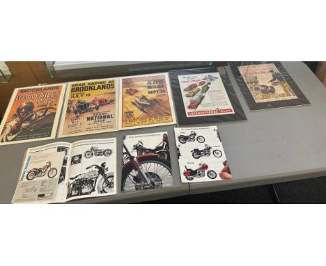 Selection of motobike memorabilia includes harley davidson, brooklands etc 