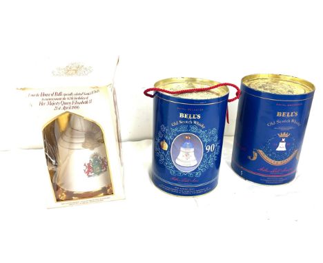 Selection of commemorative Bells Scotch Whisky decanters to include ' Her Majesty Queen Elizabeth II 21st April 1986' , The N