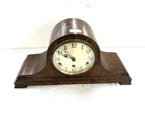 Vintage three key hole mantle clock, untested 