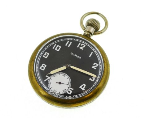 Damas military nickel cased pocket watch, case back with broad arrow mark &amp; G.S/T.P 172223, working 
