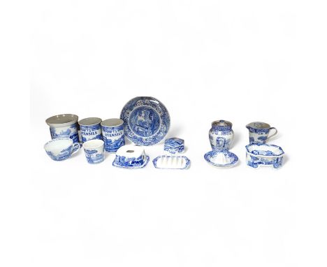 A collection of Spode Italian kitchenwares including utensil jars, bread board etc. (13). Bread plate 29cm diameter.