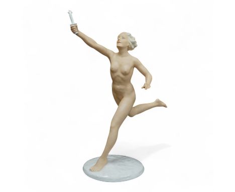 A German porcelain 'Olympics' figurine, 38cm high