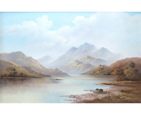 Wendy Reeves (b.1944), oil on canvas, Mountainous riverscape, signed, 49 x 75cm, ornate frame