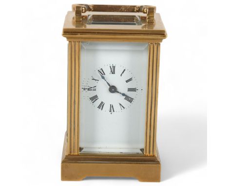 Miniature French brass-cased carriage clock, height 8.5cmGood condition and in working order 
