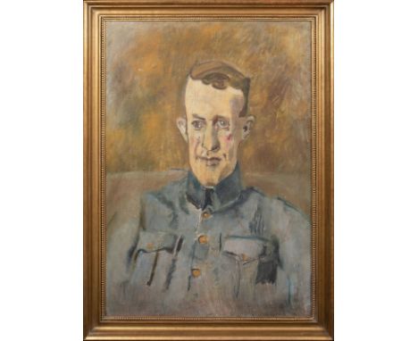 Year: 19th CenturySize: 49" x 35" Medium: OilDescription: Large circa 1929 portrait of T. E Lawrence as an RAF officer, oil o