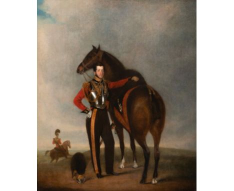 Year: 19th CenturySize: 37" x 32"Medium: OilDescription: Large early 19th century portrait of Lieutenant Francis Scrimes Pilc
