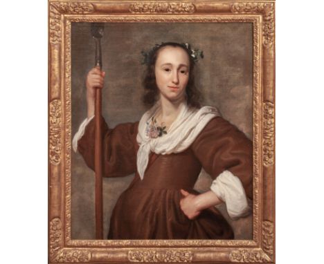 Year: 17th CenturySize: 37" x 32"Medium: OilDescription: Large 17th Century Dutch Old Master portrait of a lady as Diana, oil