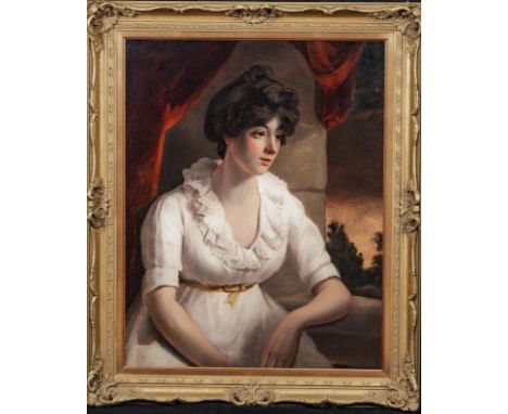 Year: 19th CenturySize: 95cm x 80cmMedium: OilDescription: Fine large 19th century English School portrait of a Lady wearing 