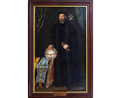 Year: 16th CenturySize: 80" x 57" Medium: OilDescription: Fine huge 16th Century English Old Master portrait of Sir Thomas Sm