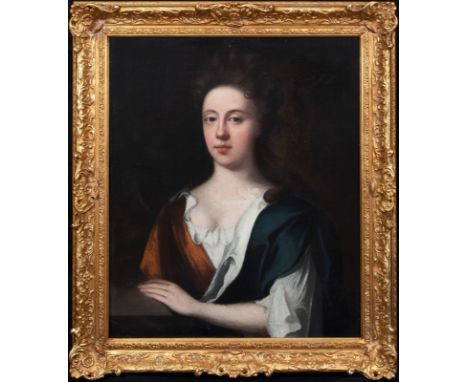Year: 17th CenturySize: 36" x 31"Medium: OilDescription: Fine 17th Century English School Portrait of Sarah Woolryche, oil on