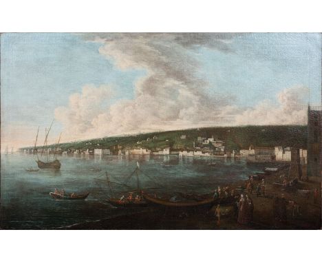 Year: 17th CenturySize: 48" x 30"Medium: OilDescription: Huge 17th Century Italian Neapolitan School view of Posillipo from t