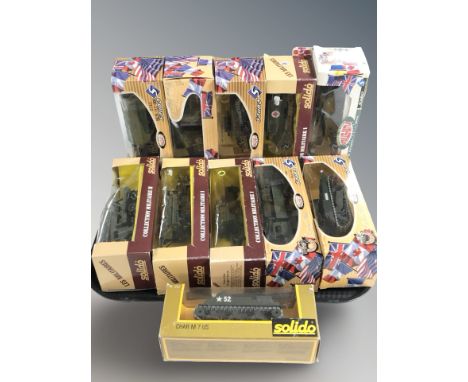 A group of Solido die cast scale military vehicles, as illustrated.
