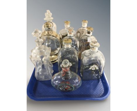 A group of Scandinavian glass decanters including Holmegaard, etc.