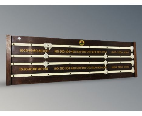 A vintage billiards score board by Ashcrofts 