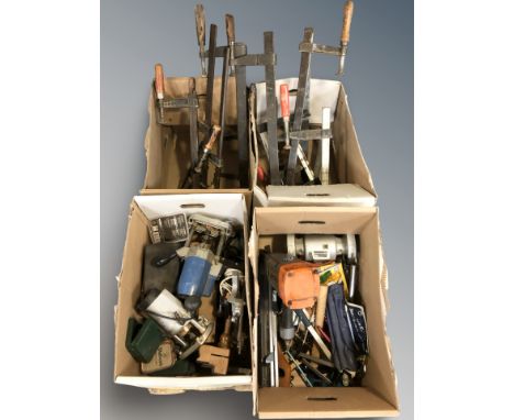 A quantity of hand and power tools, sash clamps, etc. (continental plugs, 1 pallet)