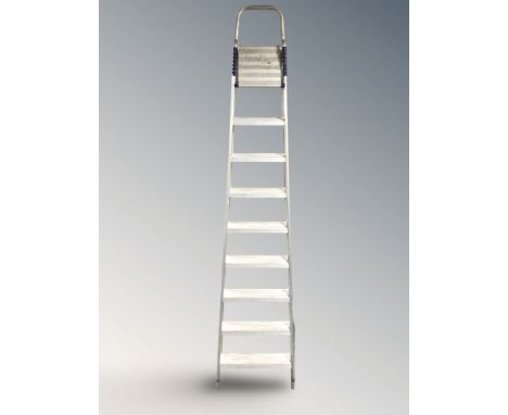 A large aluminium folding step ladder, length 2.5 m 
