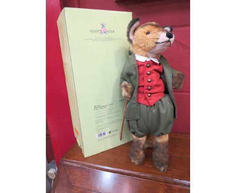 A Steiff Mr Tod fox, boxed with certificate