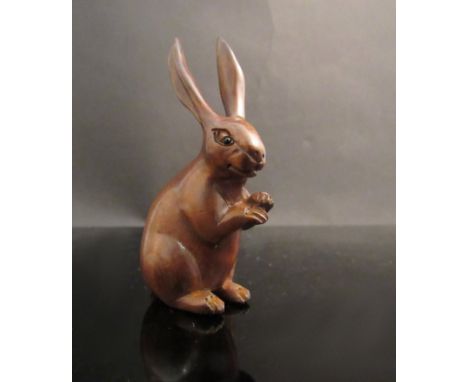 A signed Netsuke of a hare 