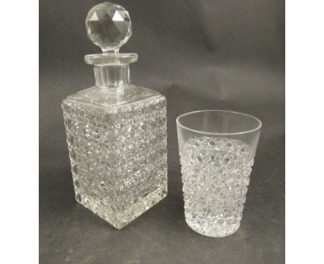 A 19th Century glass decanter and tumbler glass