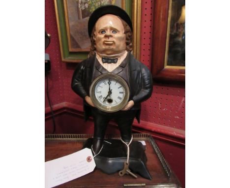 A Blinking eye John Bull automaton clock set with a single train movement with key