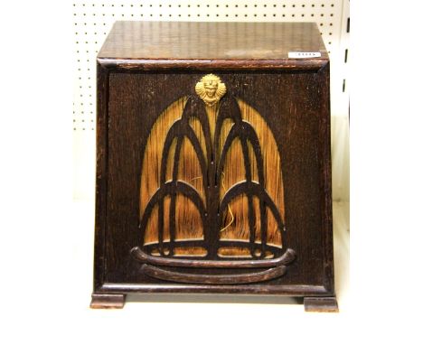 An Art Deco oak cased audio speaker