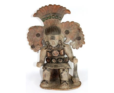 A large South American Inca / Mochica style pottery figure. H. 38cm
