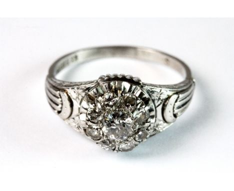 An unusual Chinese hallmarked 1920s/30s Platinum and diamond ring (T.5)