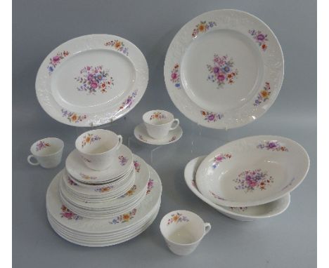 A Copeland Spode part dinner and tea service, in the 'Blanche de Chine' pattern comprising oval and circular meat plates, 17 