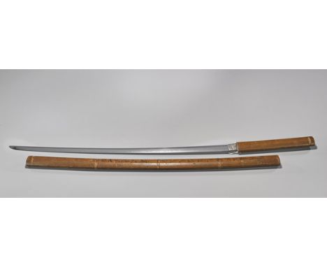 Antique Japanese Koto Katana SwordAntique Japanese Koto katana sword; the blade measuring approx. 27"; with silvered blade co