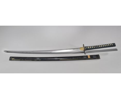Old Japanese WWII Officer's Gunto SwordOld Japanese WWII army officer's gunto sword; the blade measuring 26 1/2" approx., wit