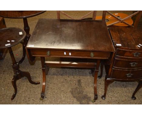 MAHOGANY DROP LEAF SOFA STYLE TABLE, 69CM WIDE