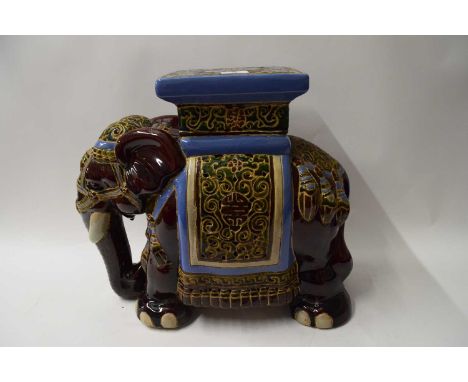 CERAMIC ELEPHANT SHAPED STOOL