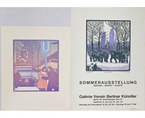 Felixmüller, Conrad (1897 Dresden - Berlin 1977) Zwei Druckgraphiken, dabei  Rendezvous am Kurfürstendamm. Je mit Bleistift s