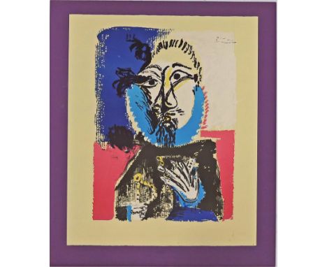 Picasso, Pablo (1881 Malaga- Mougins 1973), nach Nach der Serie "Portrait imaginaire III". Farblithographie (min. Altersspure