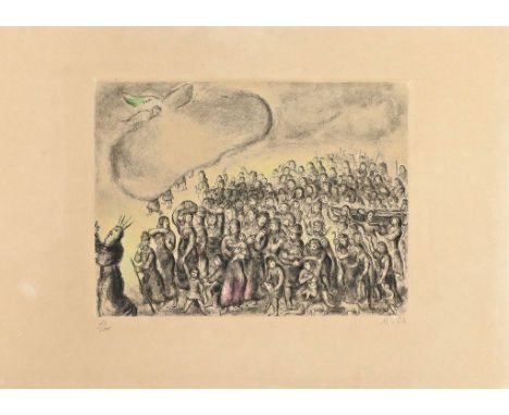 Chagall, Marc (1887 Witebsk - Saint-Paul-de-Vence 1985) Flucht aus Ägypten - "Exodus From Egypt, from the Bible series". Hand