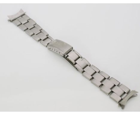 ROLEX-Oysterband. Stahl, genietet. Schließe 2/58. Bandanstöße 19 mm, L. ca. 15,5 cm. Herstellung 2. Quartal 1958. Aus dem Nac