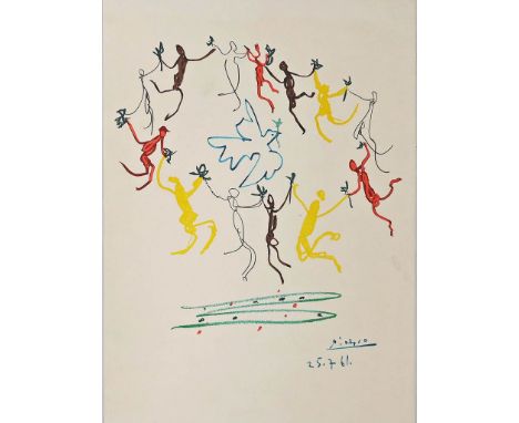 Picasso, Pablo (1881 Malaga- Mougins 1973), nach "La ronde de la jeunesse". Farblithographie (min. Altersspuren), im Stein si