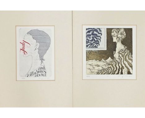 Eggers, W.P. Eberhard (1939 Hannover 2004) Mappe "Judy and seven Illusions about" mit acht Radierungen, je mit Bleistift sign