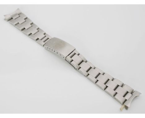 ROLEX-Oysterband. Stahl, massive links, Schließe L5, 19 mm Bandanstöße 557, Endlinks 78350/19, L. ca. 16 cm. Um 1987. Aus dem